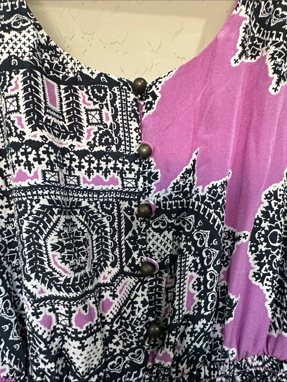 Maeve Pink and Black Paisley Maxi Dress 100% silk - Picture 5 of 8